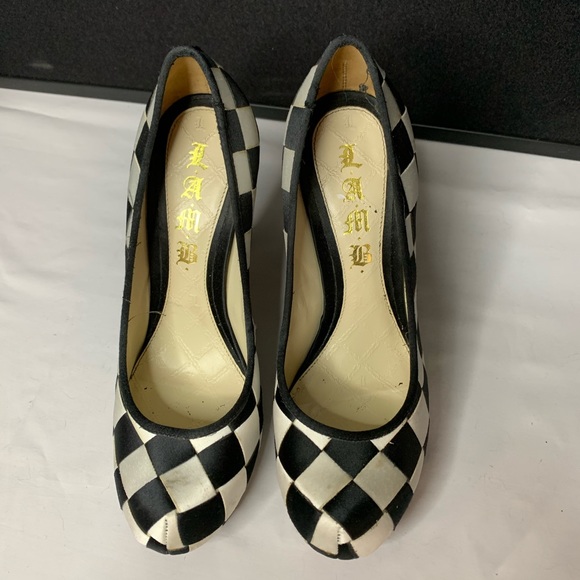 - EUC L.A.M.B. BLACK AND WHITE STILLETOS SIZ… - Picture 1 of 6